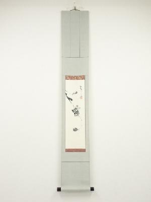 足立玉翠筆　すずめ　肉筆紙本掛軸（共箱）